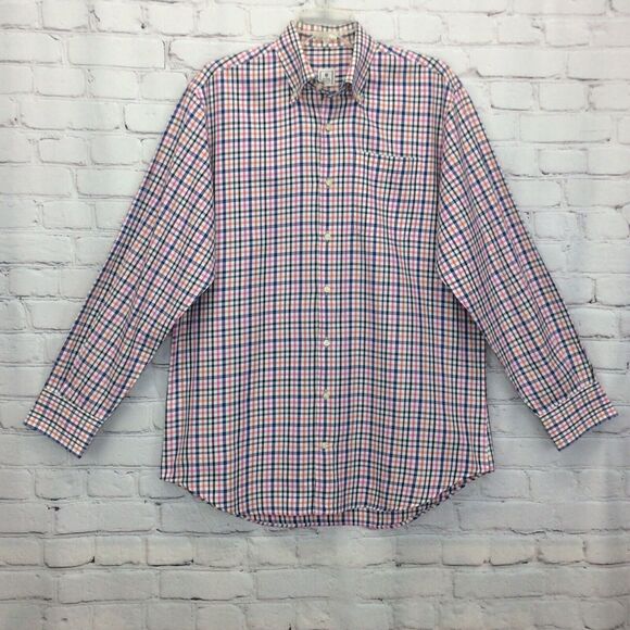 Peter Millar Shirt Men's Size M Multicolored Check Button Up Long Sleeve - Picture 1 of 9